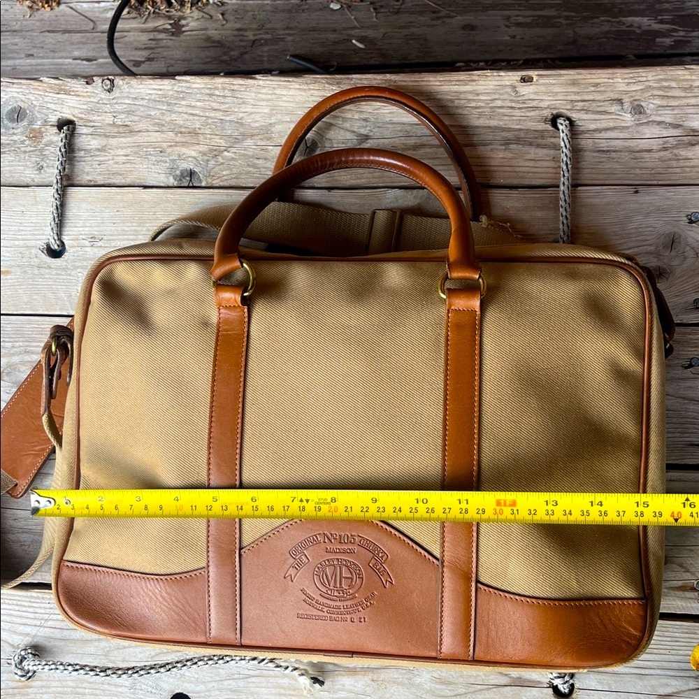 Vintage Ghurka No 105 Madison Canvas Leather Briefcase Messenger USA Rare - Picture 11 of 17